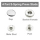15mm 4-Part S Spring Press Studs with Coloured Caps and Silver Components (10 Sets)